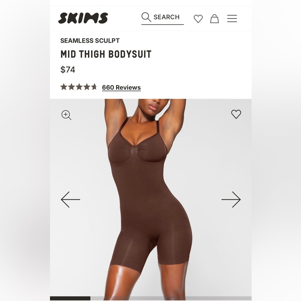 SKIMS Bronze Seamless Sculpt Mid Thigh Bodysuit